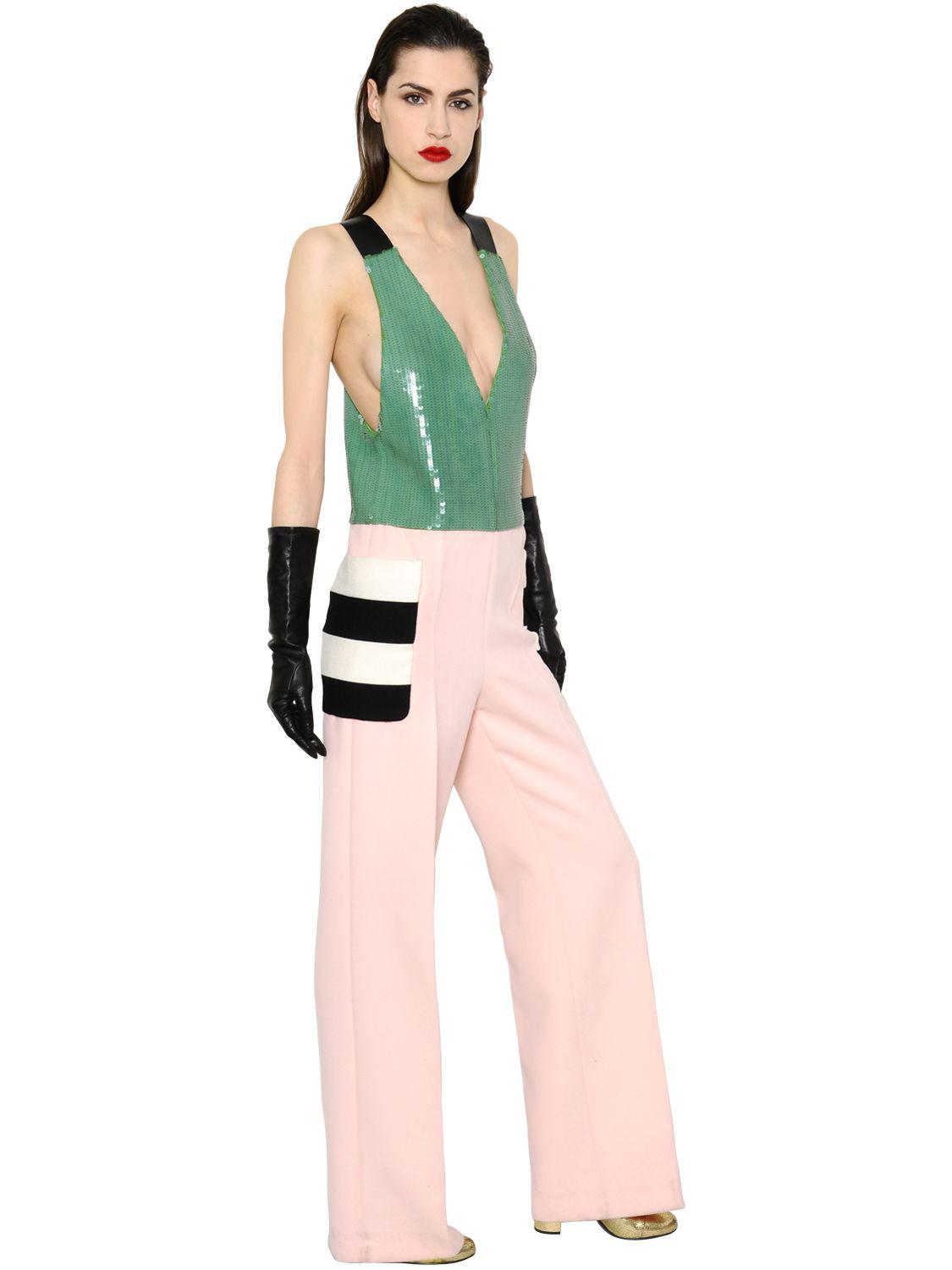 green and pink jumpsuit