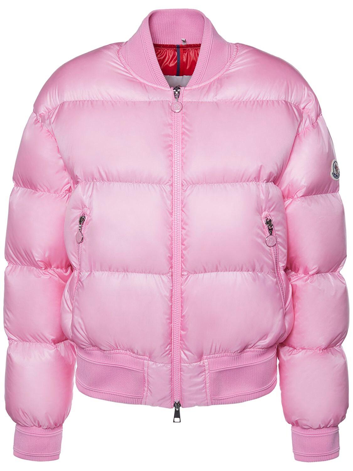 Moncler Merlat Nylon Down Jacket in Pink | Lyst Canada