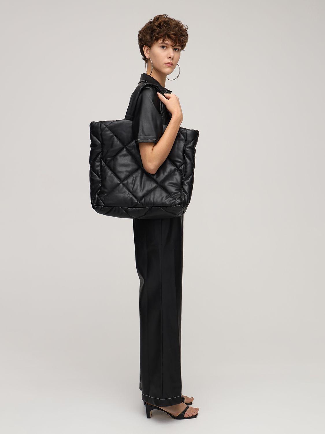 Stand Studio Assante Diamond Faux Leather Quilted Bag in Black | Lyst