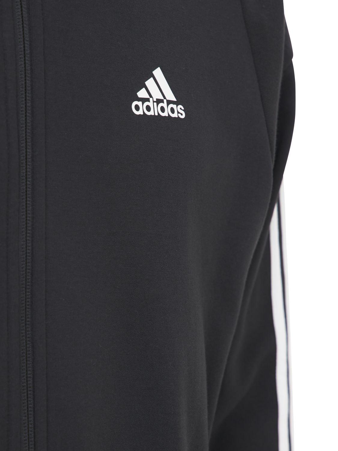 adidas Originals 3 Stripes Cotton Blend Tracksuit in Black for Men | Lyst