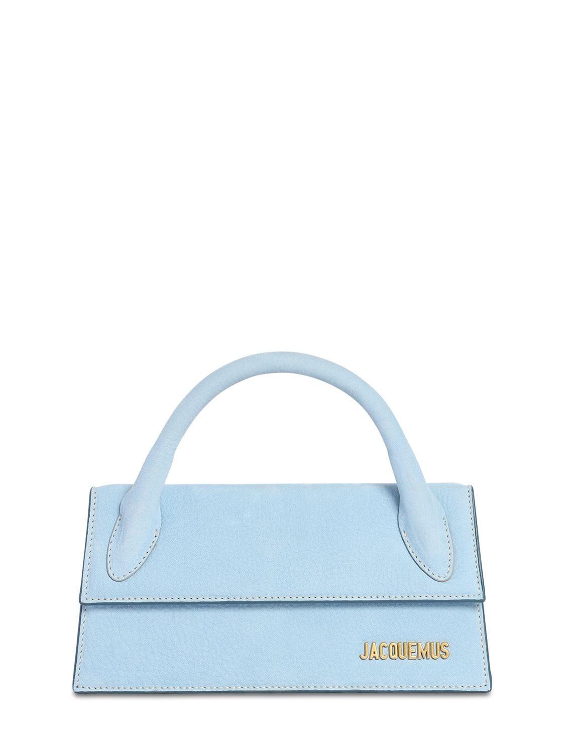 Jacquemus Le Chiquito Long Suede Top Handle Bag in Blue | Lyst