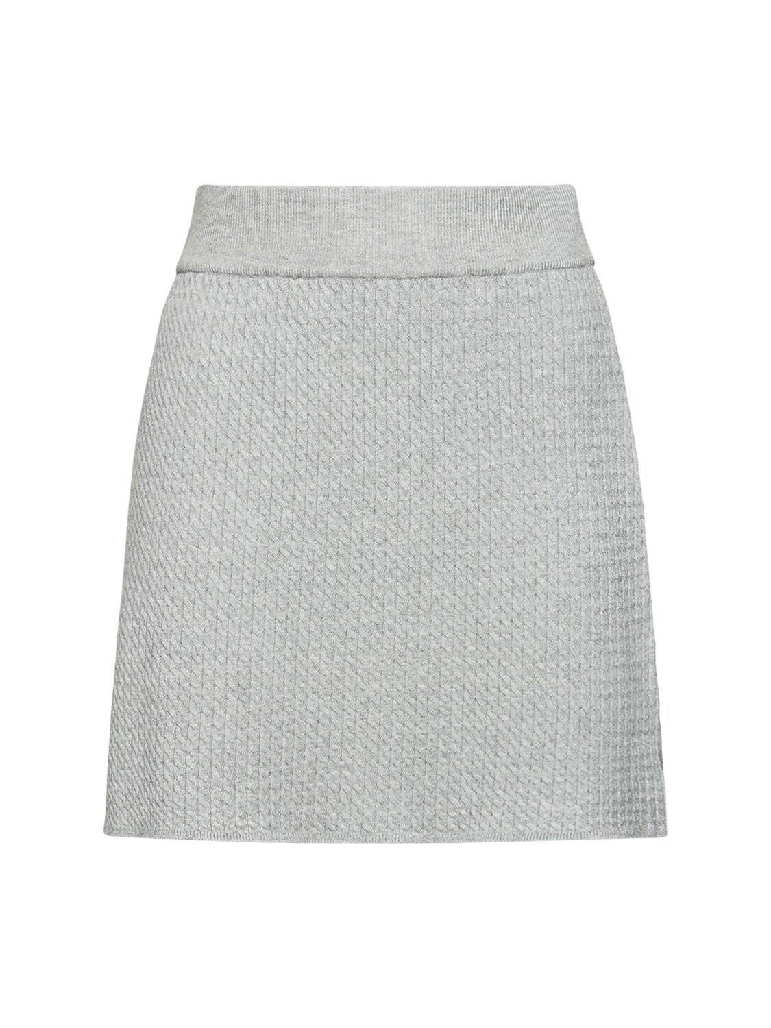 We Wore What Cable Knit Skirt in Gray | Lyst