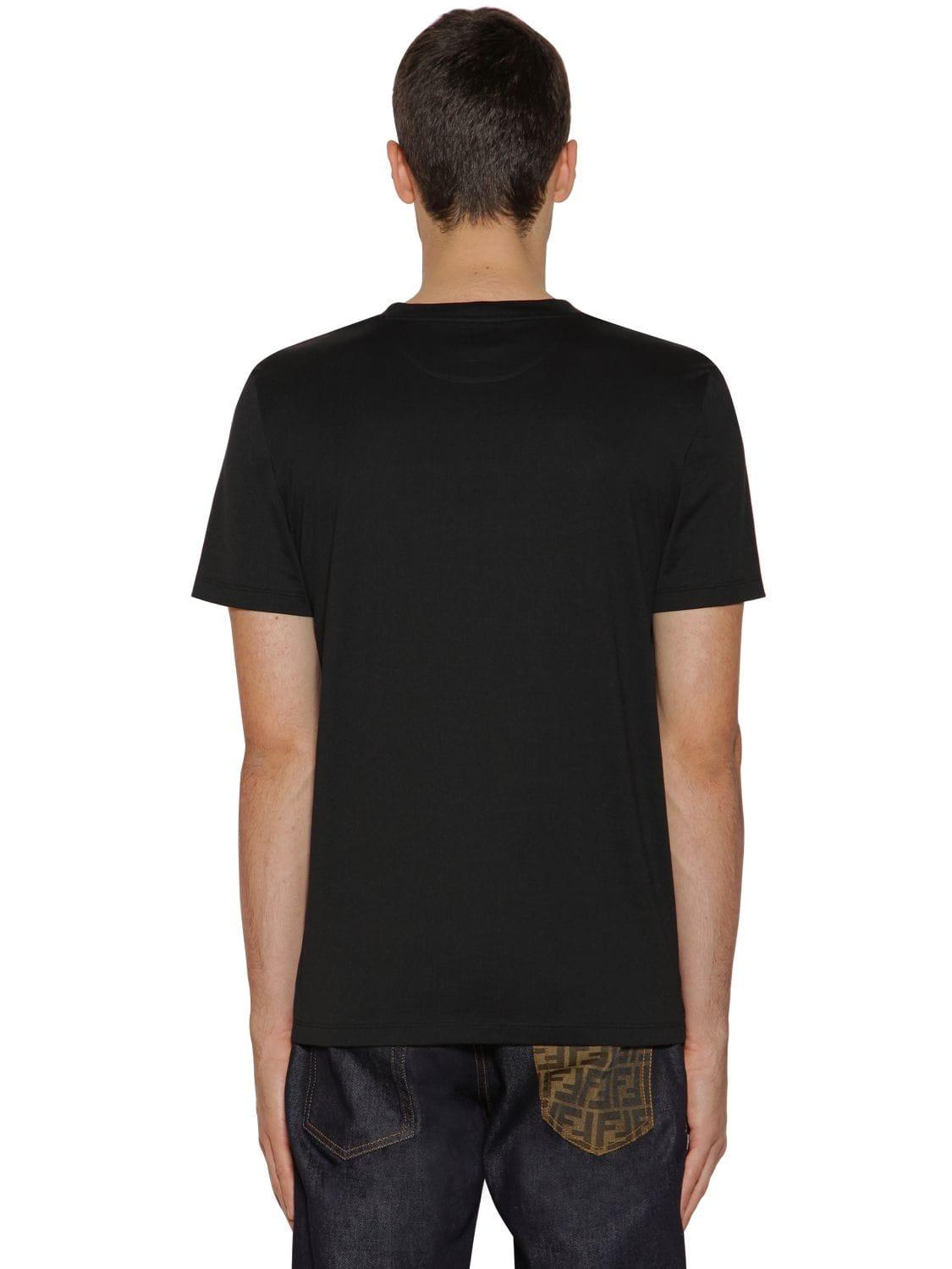 Fendi - Logo-Print Cotton-Jersey T-Shirt - Men - Black Fendi