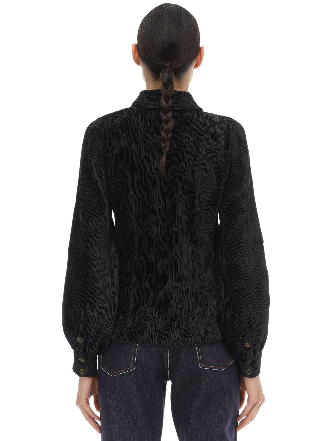 ganni pleated satin