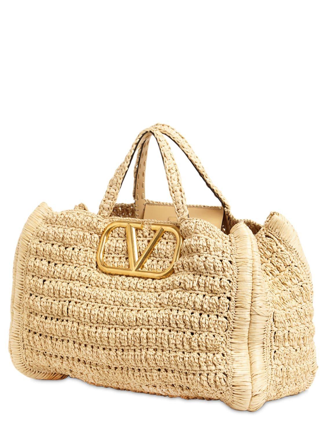 Valentino In.it Crochet Tote Bag in Natural - Lyst