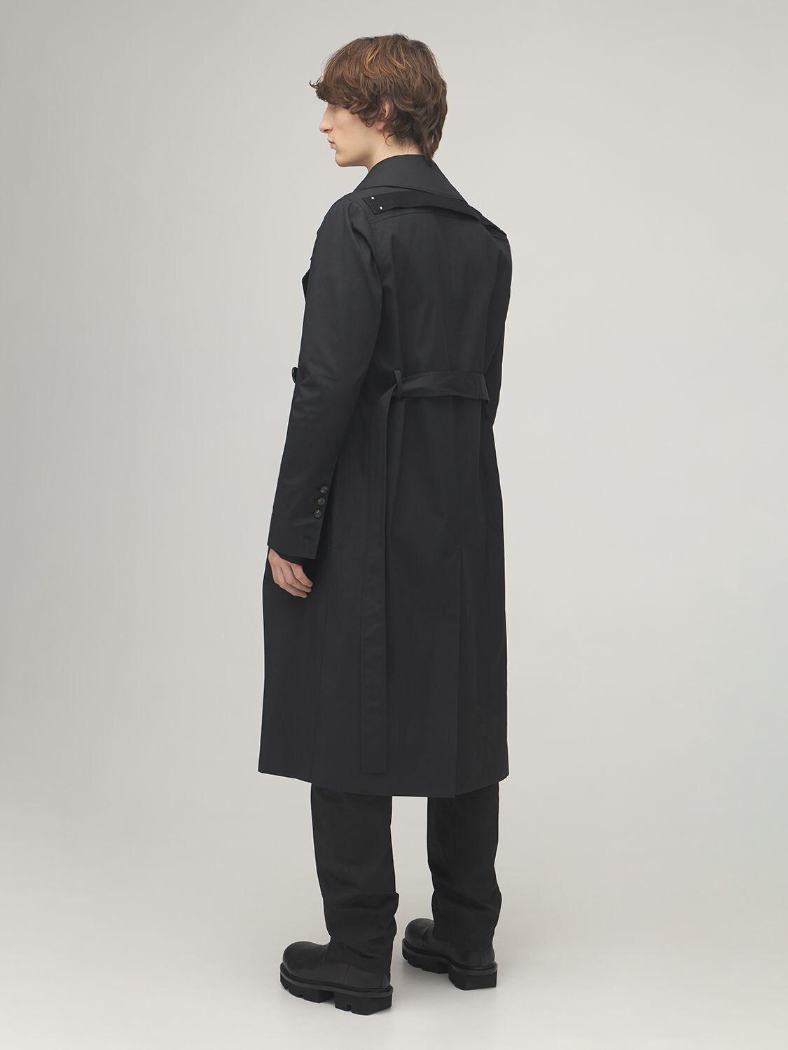 Rick Owens Performa Cotton Trench Coat in Black for Men - Lyst