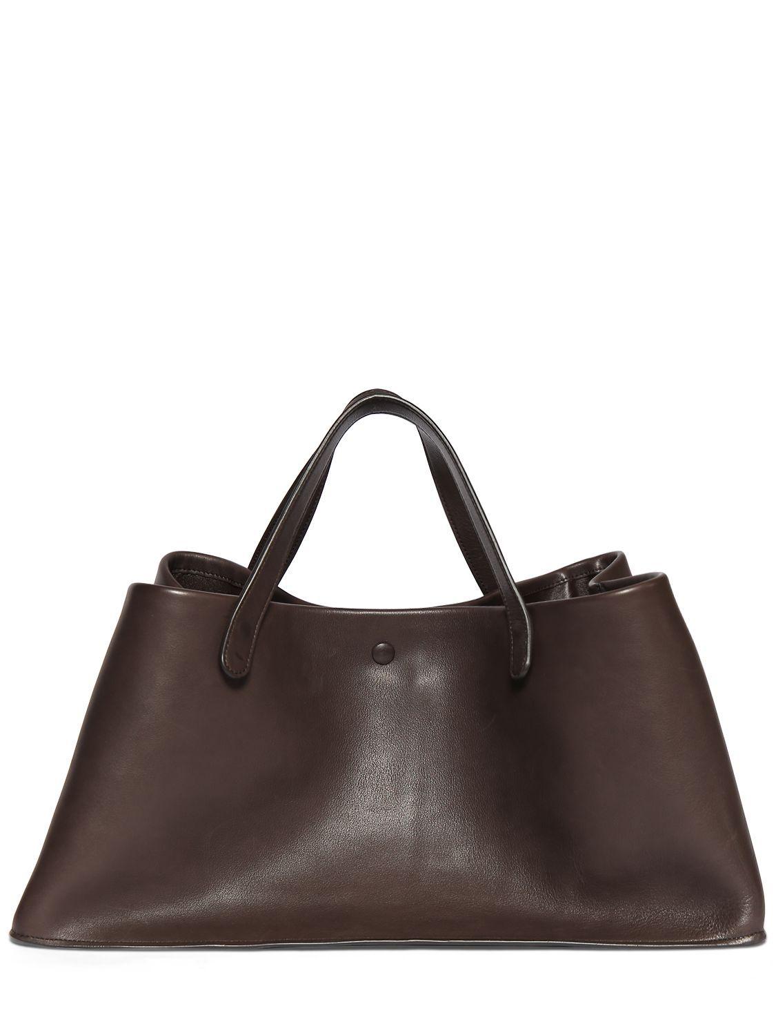 The Row Idaho Leather Top Handle Bag in Brown | Lyst