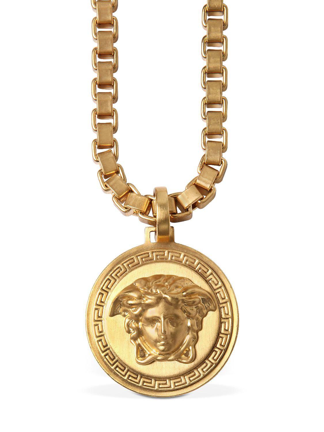 Versace Medusa Coin Necklace in Gold (Metallic) for Men - Lyst