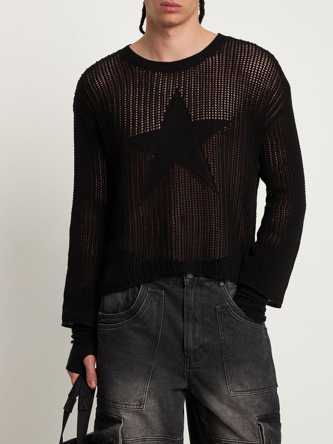 Jaded London Star Loose Knit Sweater in Black for Men | Lyst