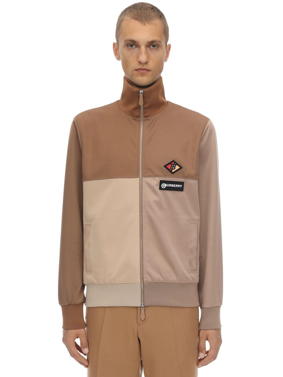 Burberry Zip-up Cotton Blend Track Jacket in Camel (Brown) for Men ...