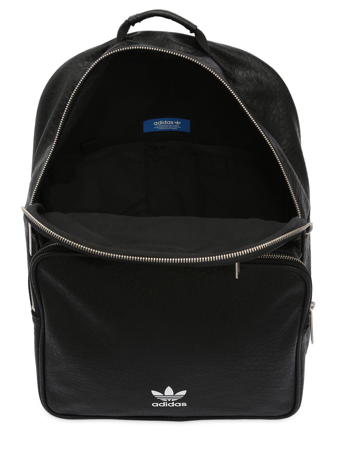 adidas faux leather backpack