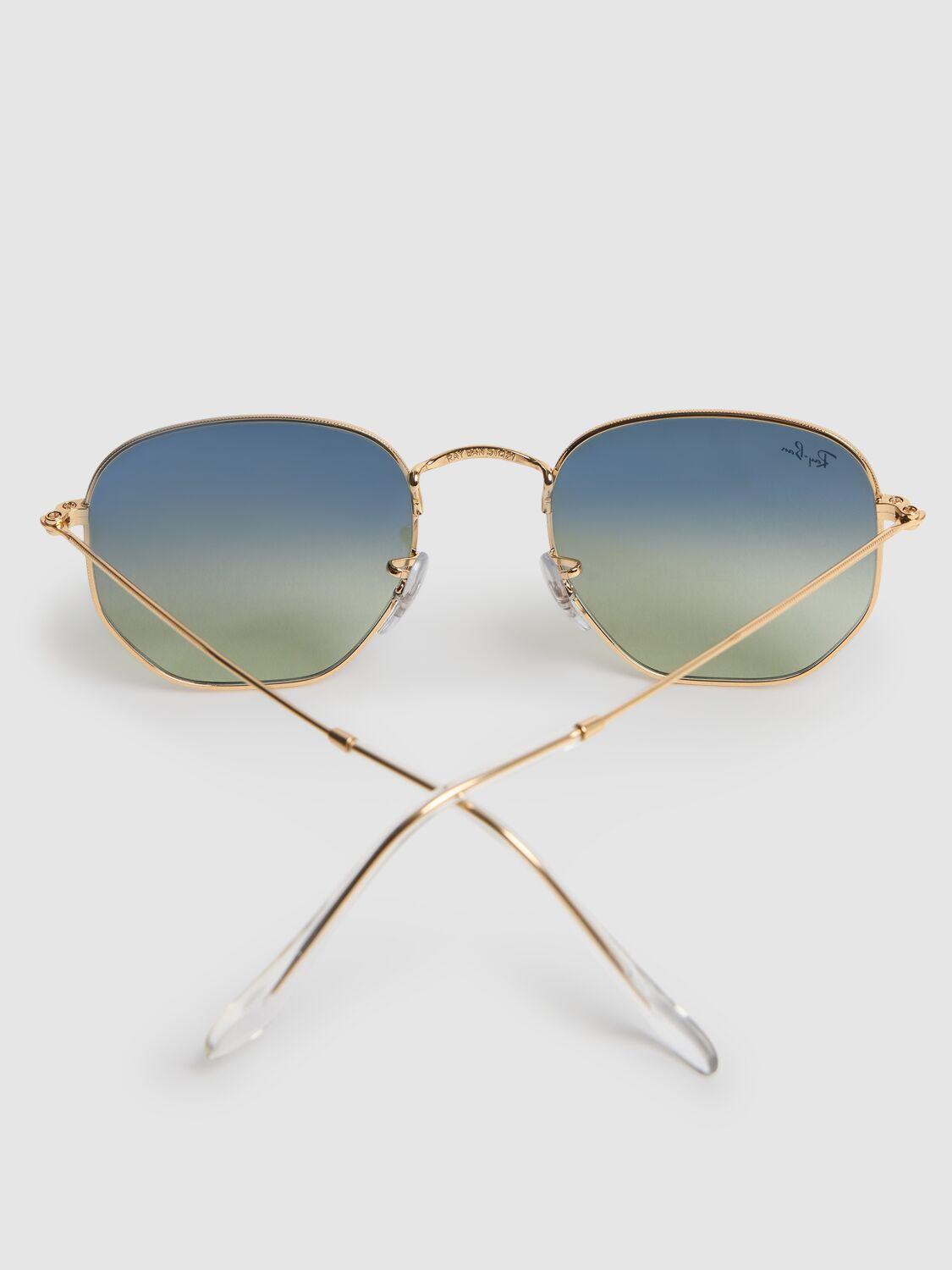 Blue hexagon sunglasses sales