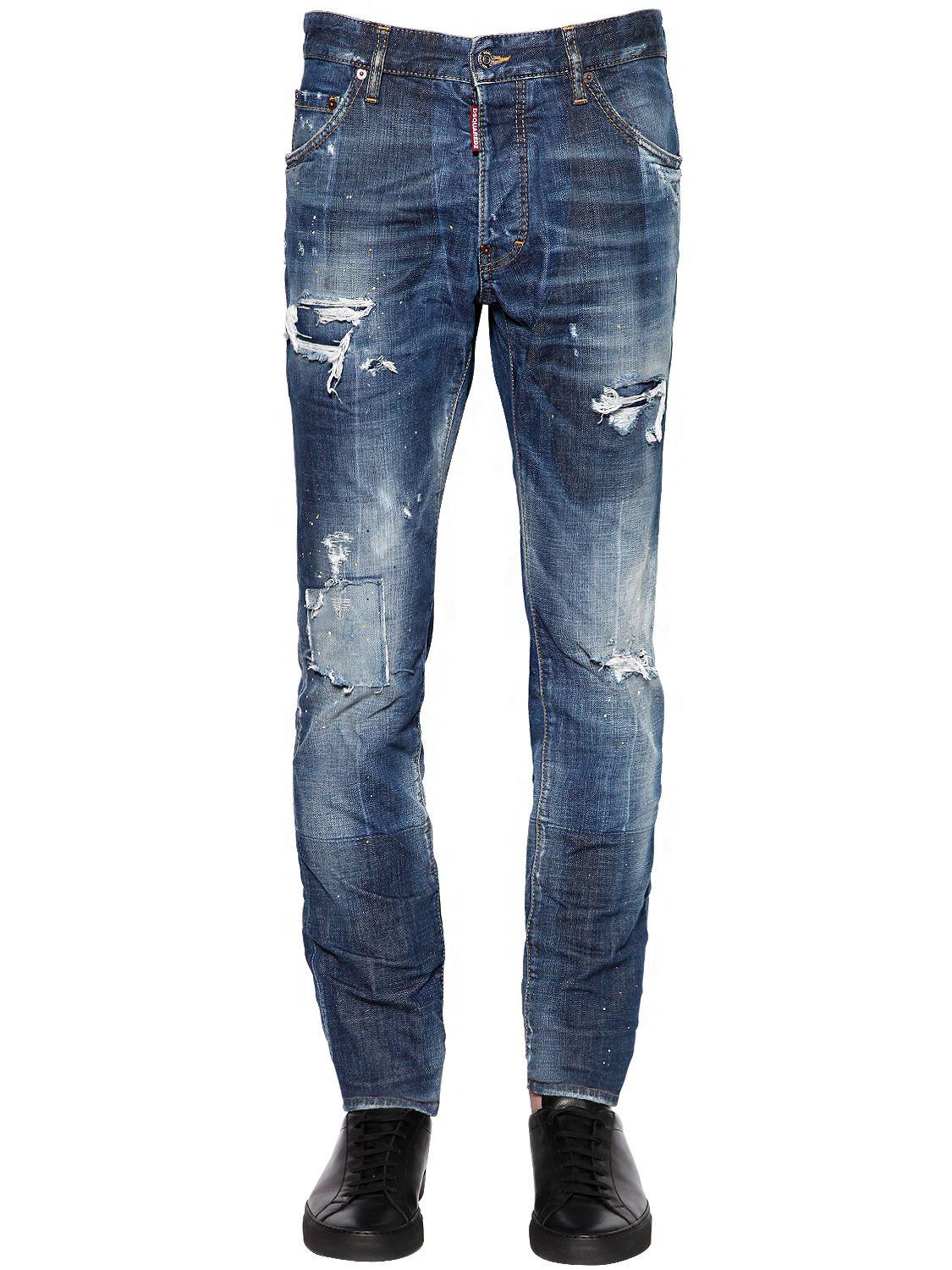 Lyst - Dsquared² 16.5cm Cool Guy Distressed Denim Jeans in Blue for Men