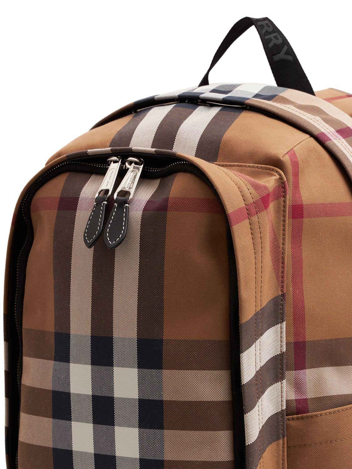 Burberry Large Jack Check Cotton Canvas Backpack in Brown for Men | Lyst