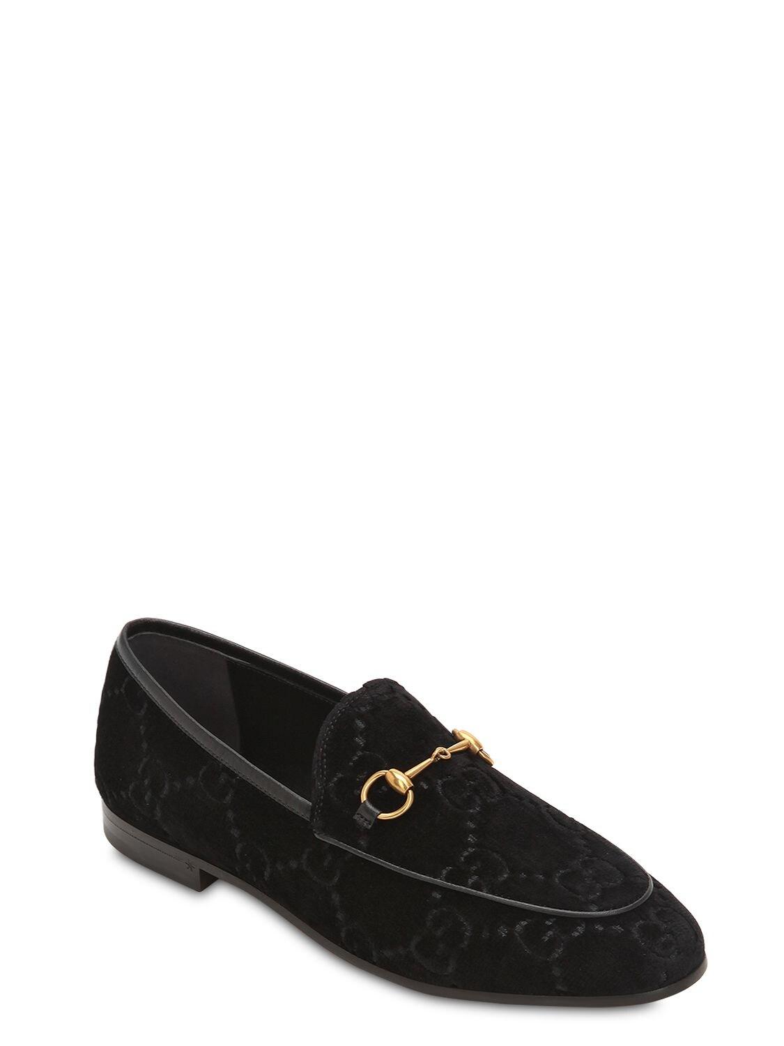 gucci jordaan gg velvet loafers