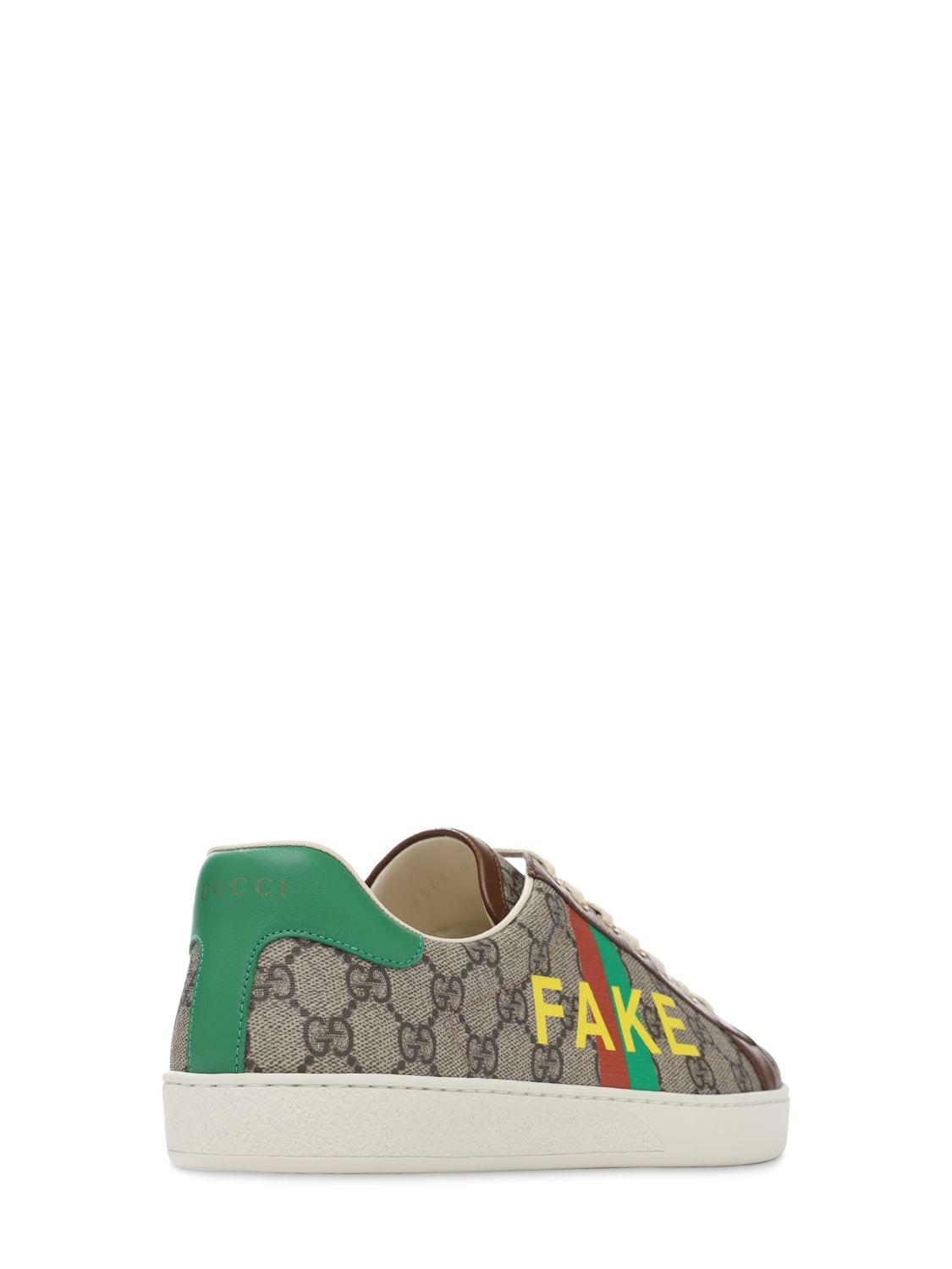 Gucci Canvas 'fake/not' Print Ace Sneaker in Beige (Natural) - Save 36% -  Lyst