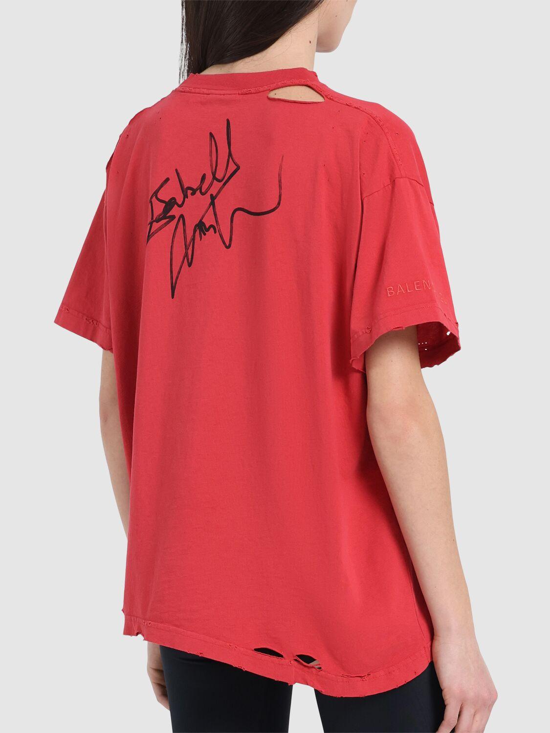 Balenciaga Isabelle Boxy T-Shirt in Red | Lyst