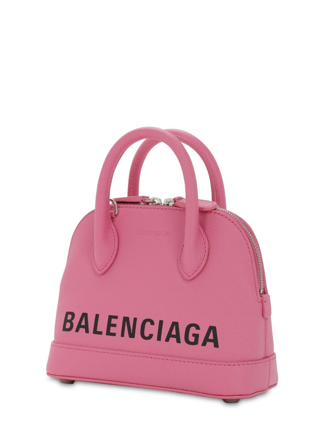 Balenciaga Xxs Ville Leather Top Handle Bag in Pink | Lyst