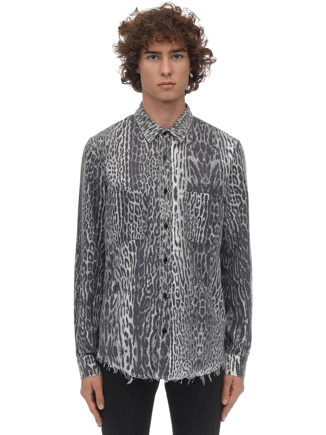 Amiri Leopard Print Cotton Flannel Shirt for Men - Lyst