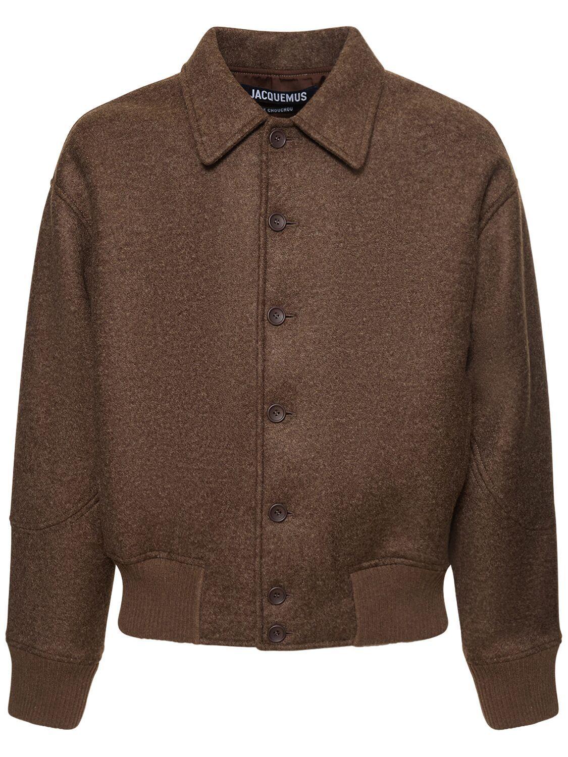 Jacquemus Le Bomber Feltro Wool Jacket in Brown for Men | Lyst Jacquemus Le Bomber Feltro Wool Jacket in Brown for Men | Lyst