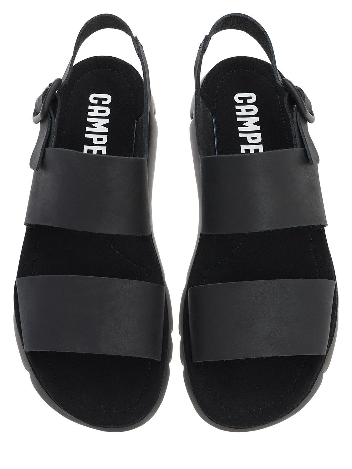 Camper Leather Wedge Sandals in Black for Men - Lyst