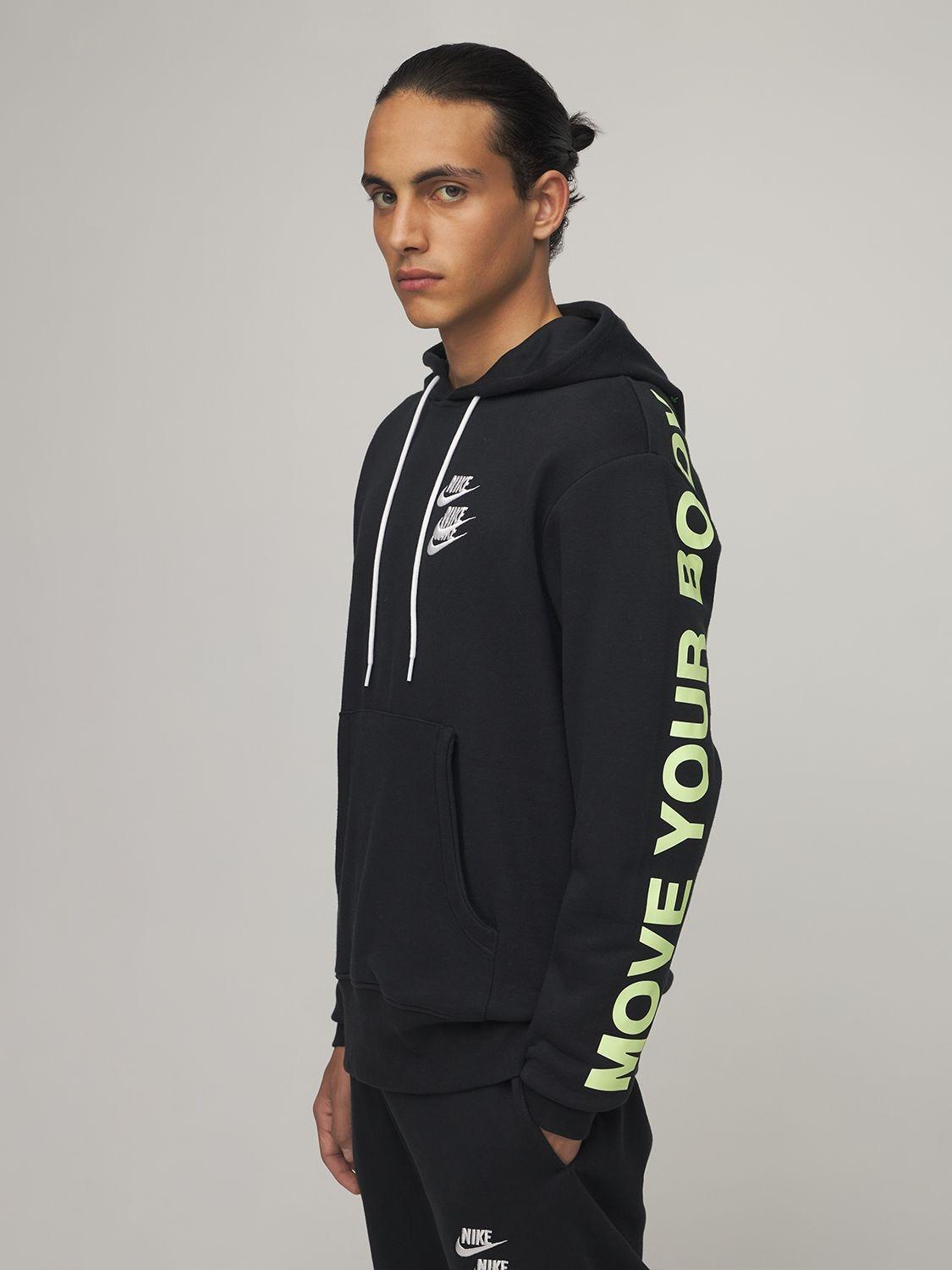 Nike World Tour Printed Sweatshirt Hoodie in Black for Men | Lyst