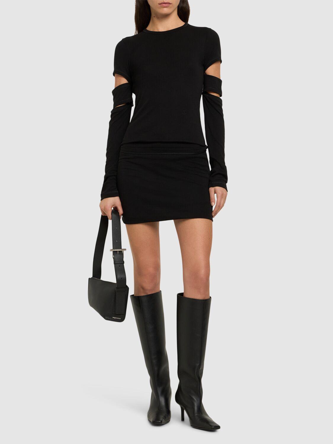 Helmut Lang レディース ブラック Slash カットアウトジャージードレス 