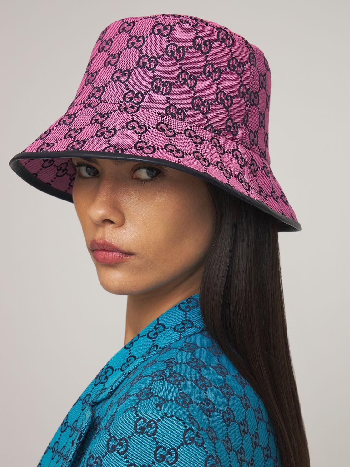 Gucci Gg Multicolor Canvas Bucket Hat in Purple | Lyst