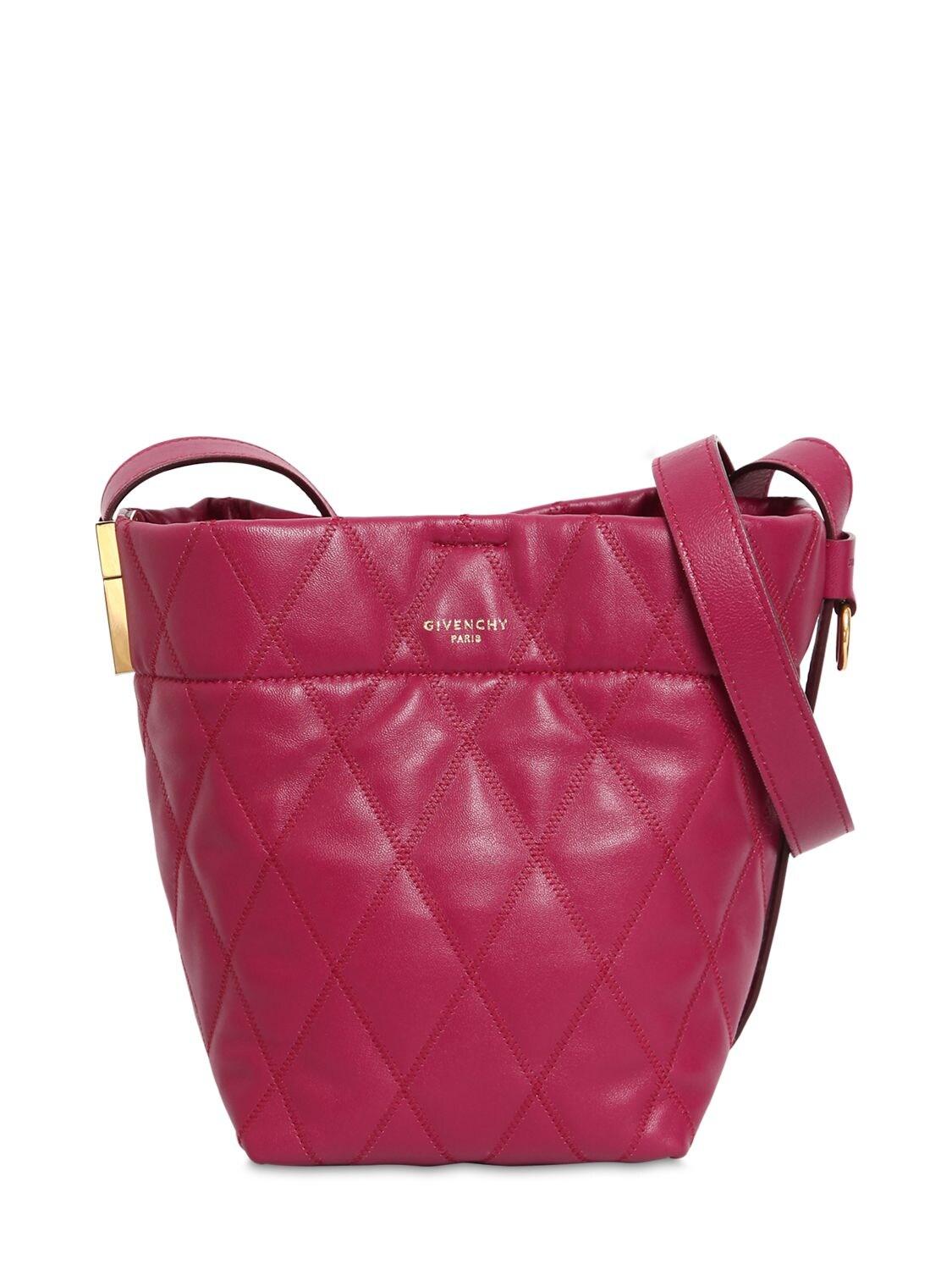 Givenchy Mini Gv Quilted Leather Bucket Bag in Purple - Lyst
