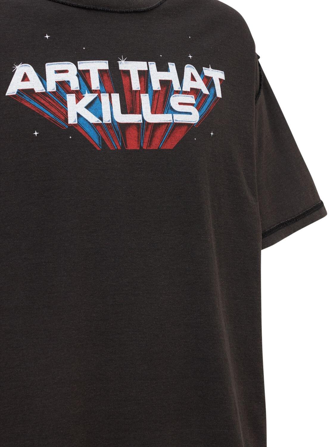 GALLERY DEPT. Atk Space Printed Cotton T-shirt in Black for GALLERY DEPT. Atk Space Printed Cotton T-shirt in Black for