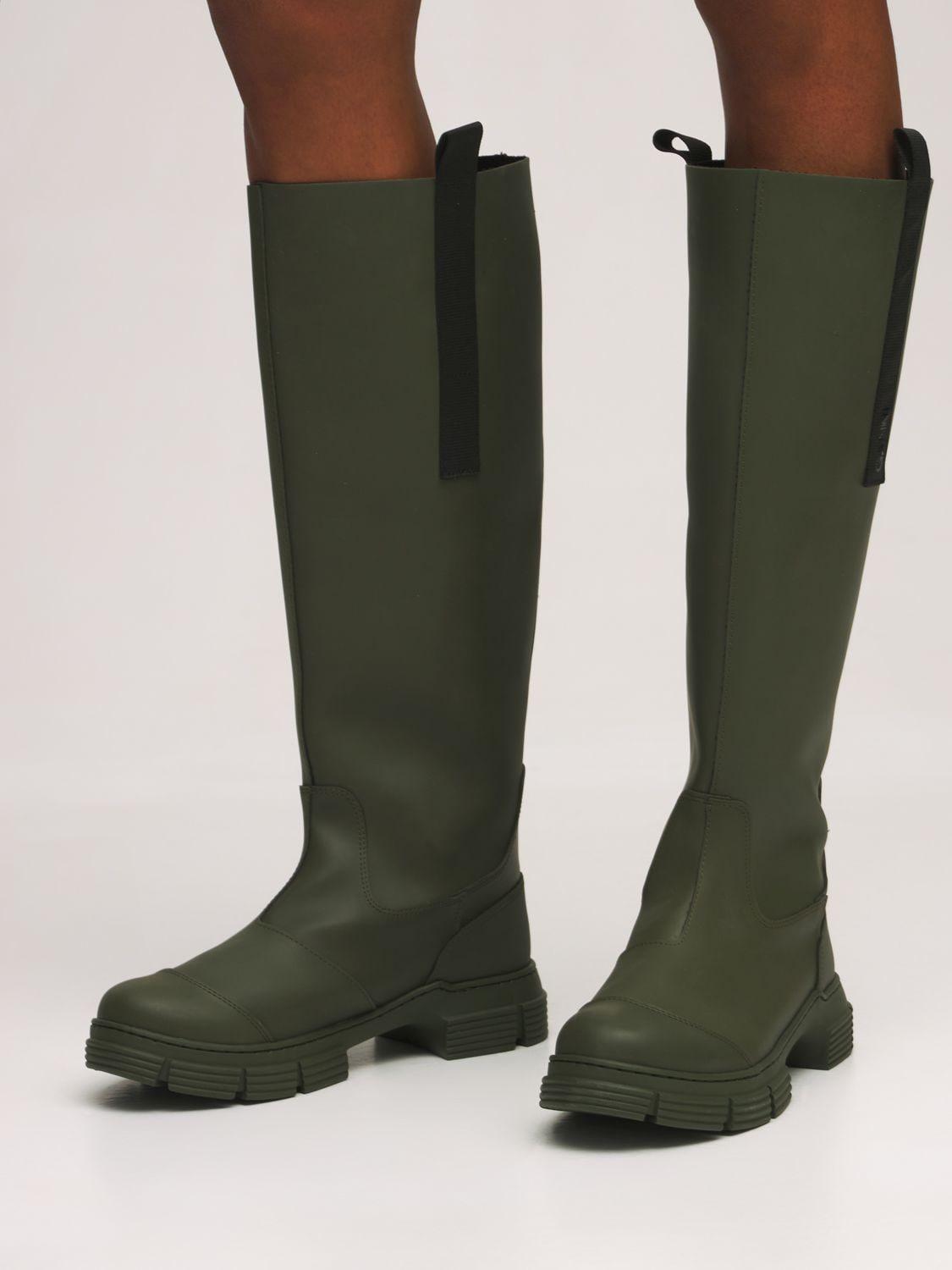 Ganni 45mm Tall Rubber Rain Boots | Lyst