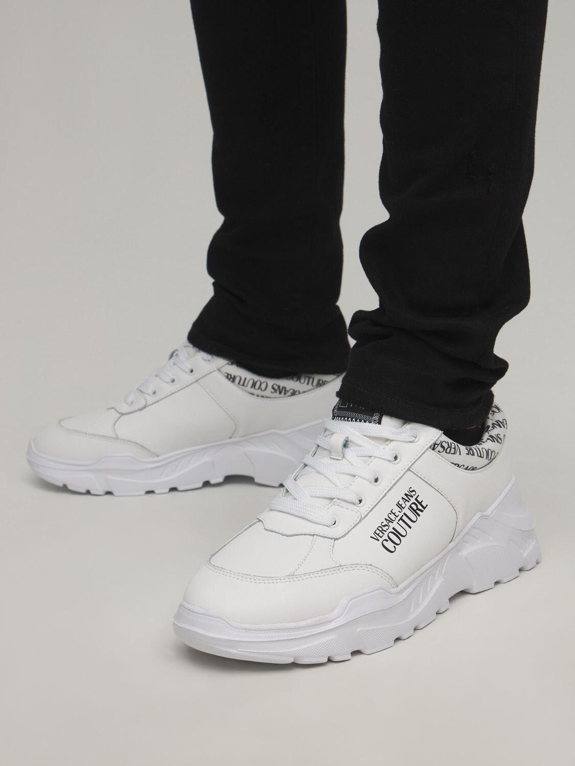Versace Jeans Couture Speedtrack Mesh \u0026 Leather Sneakers in White for Men -  Lyst