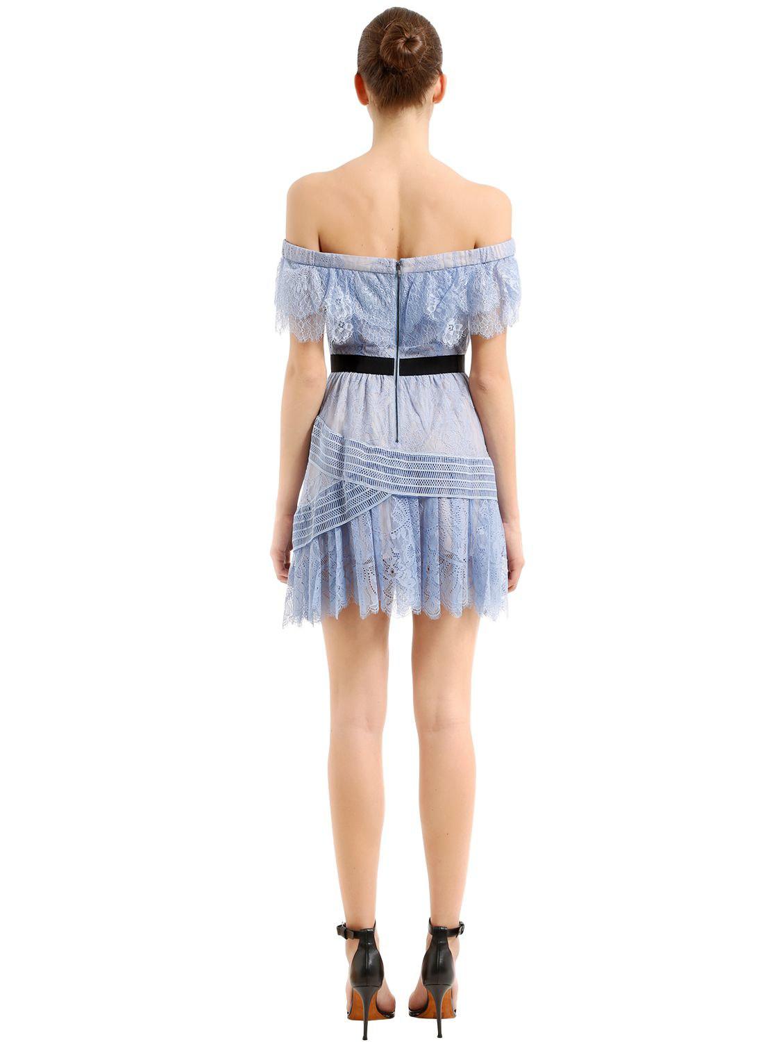 Self portrait fine lace mini dress cheap