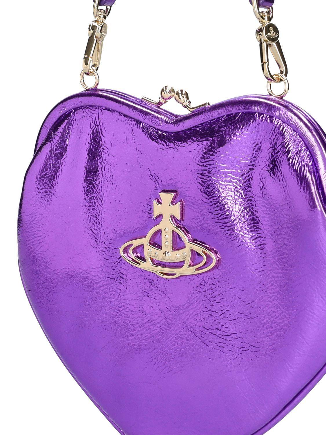 Vivienne Westwood Belle Heart Faux Leather Frame Bag In Purple