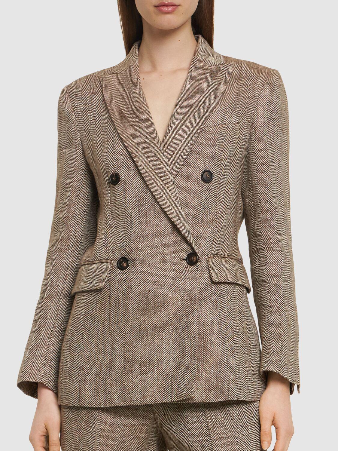 Brunello Cucinelli レディース ブラウン リネンジャケット Brunello Cucinelli レディース ブラウン リネンジャケット