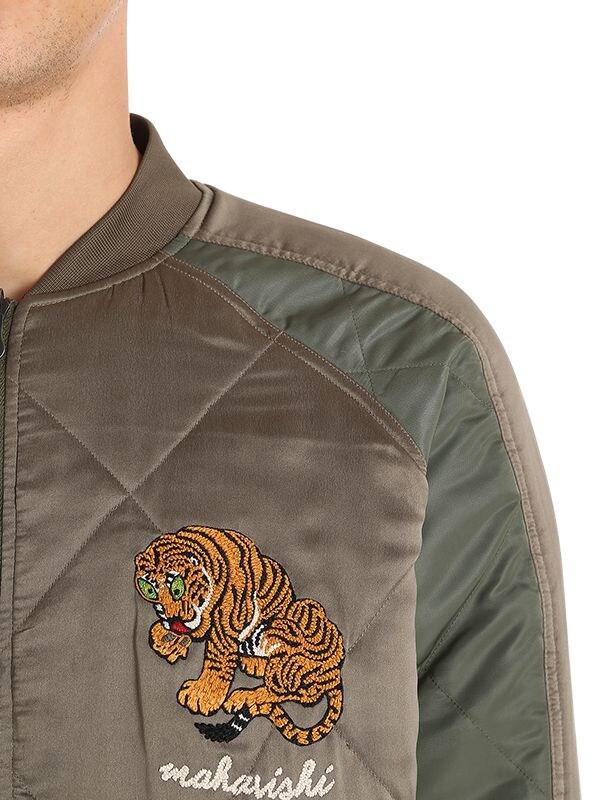 Maharishi Reversible Silk & Nylon Bomber Jacket in Green for Men | Lyst