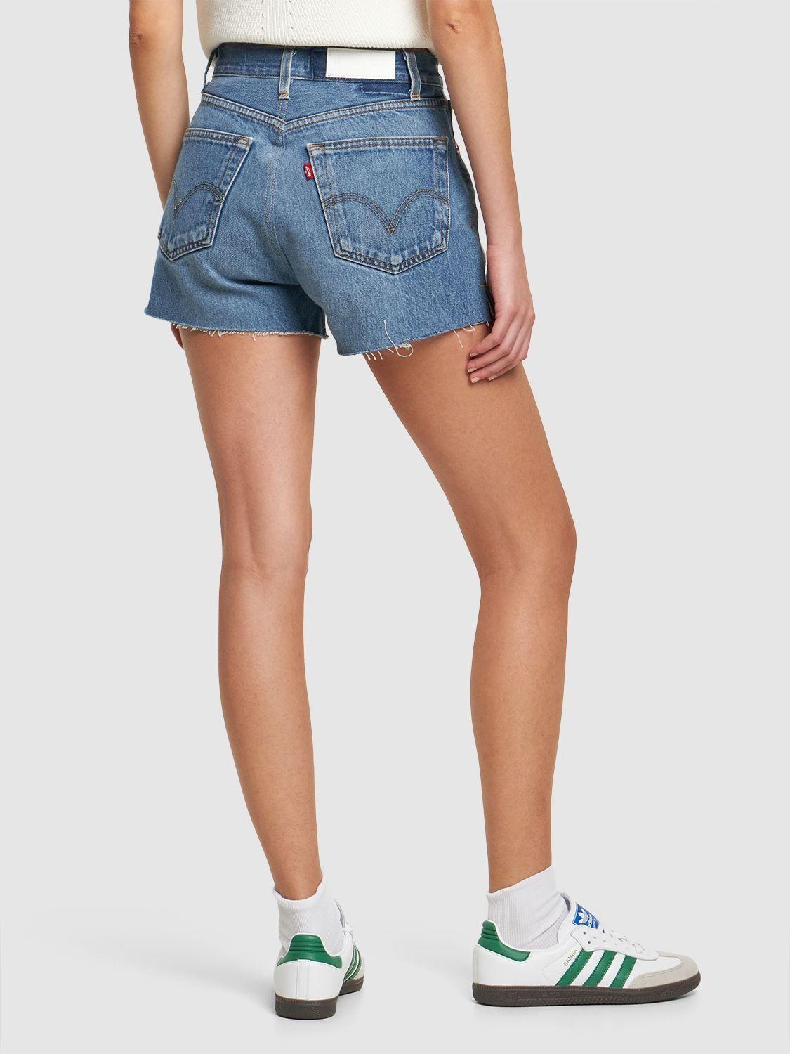 RE/DONE Levi's High Rise Cotton Denim Shorts in Blue | Lyst