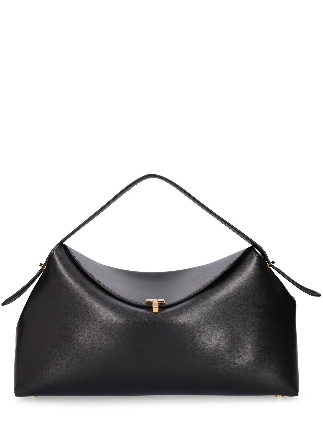 Totême T-lock Smooth Leather Top Handle Bag in Black | Lyst
