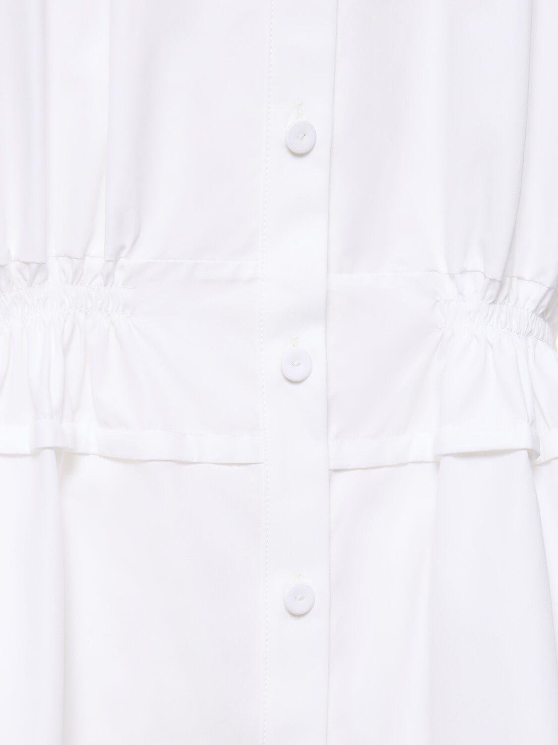 Jil Sander Heavy Cotton Poplin Midi Shirt Dress in White | Lyst