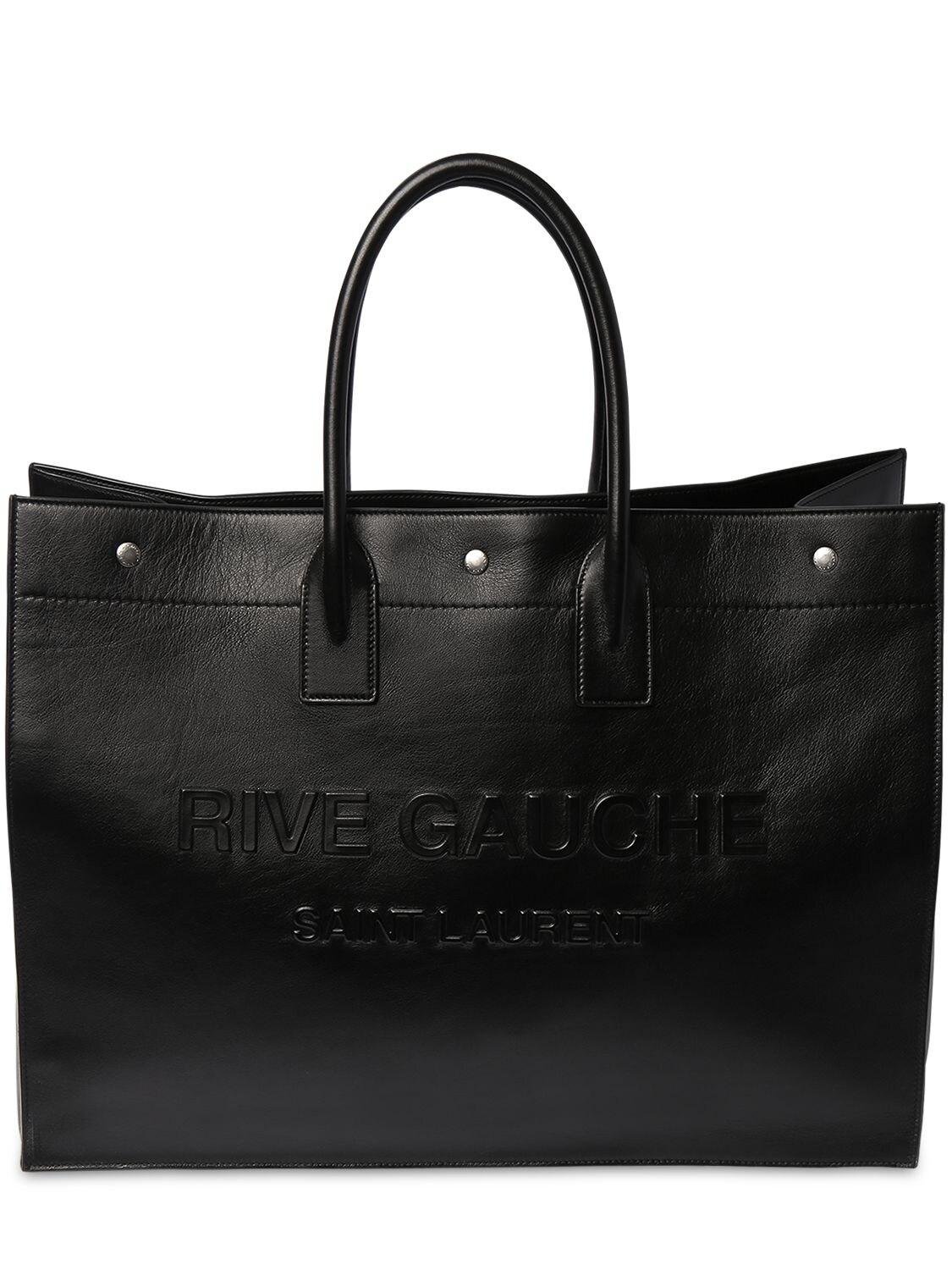 RIVE GAUCHE TOTE BAG IN LINEN AND LEATHER - WBY16 - We Replica