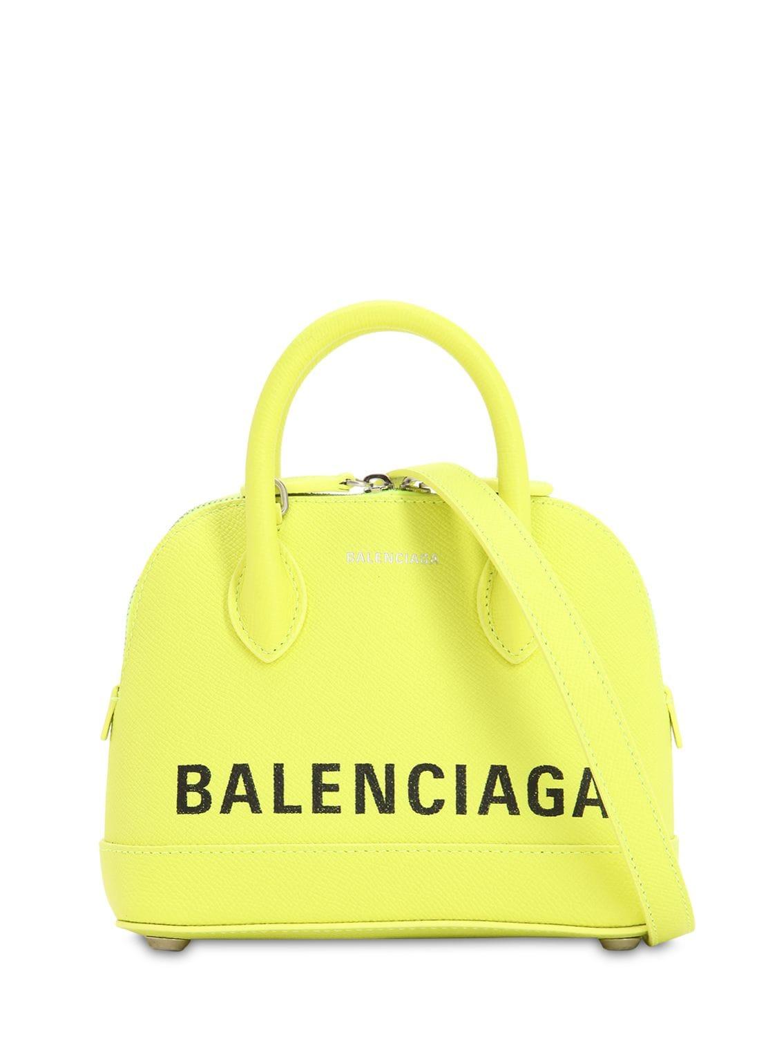 Balenciaga Xxs Ville Textured Leather Bag in Yellow | Lyst