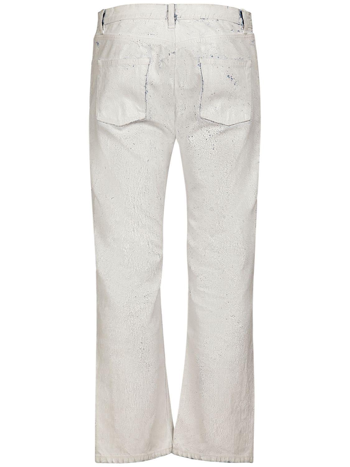 Maison Margiela Cracked Paint Cotton Denim Jeans in White for Men