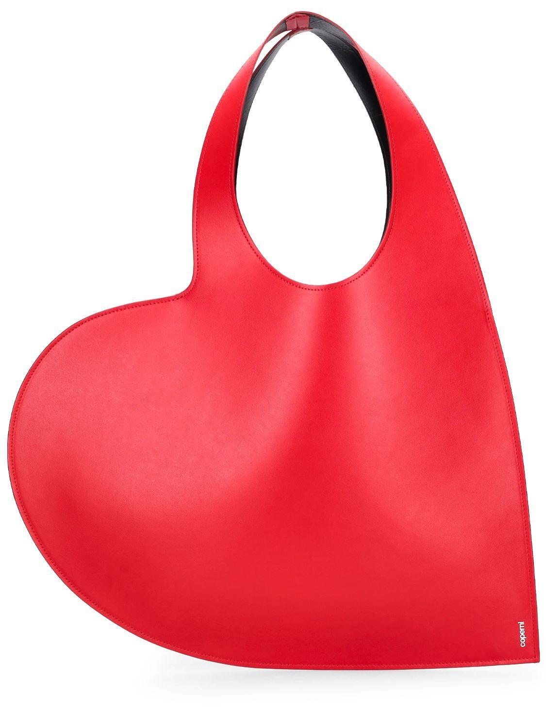 Coperni Heart Leather Tote Bag in Red | Lyst