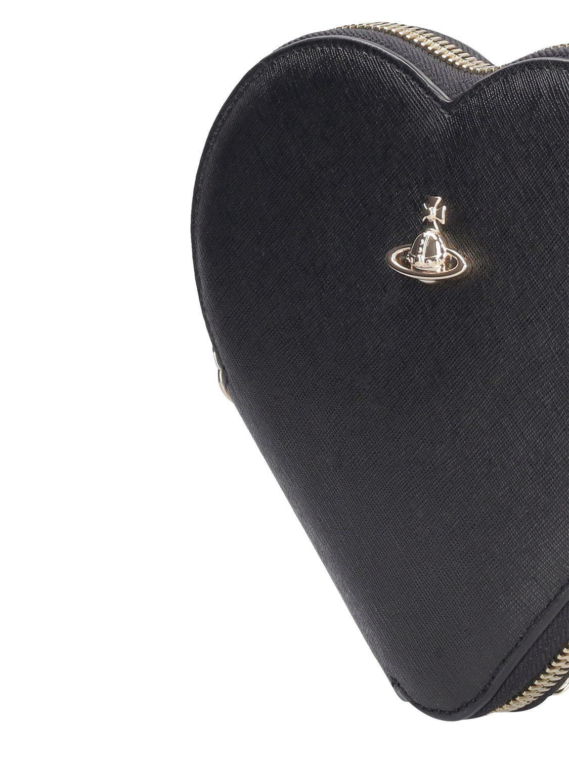 Vivienne Westwood Heart Shape Black Leather Hand Shoulder Bag
