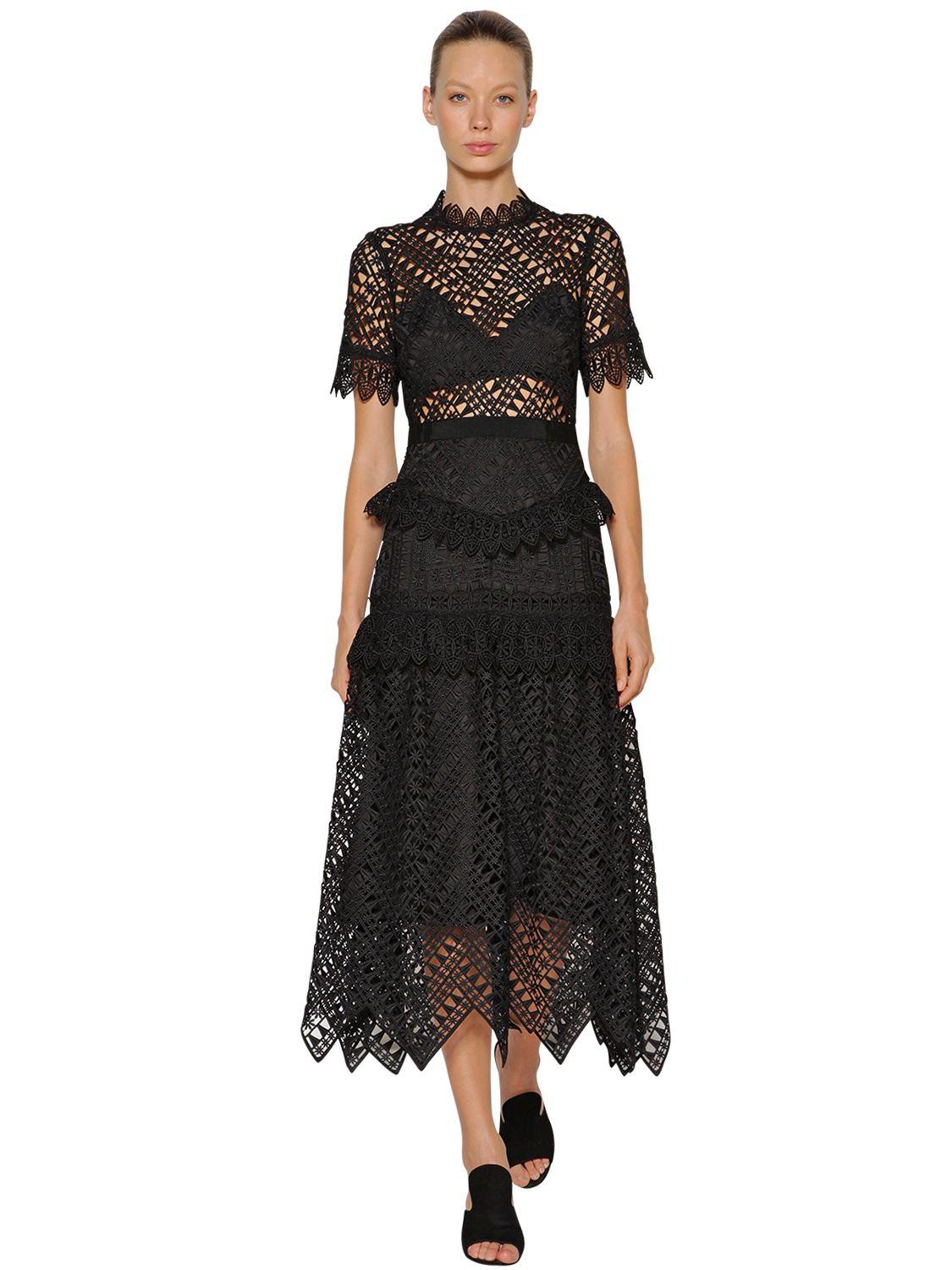 self portrait abstract triangle lace dress