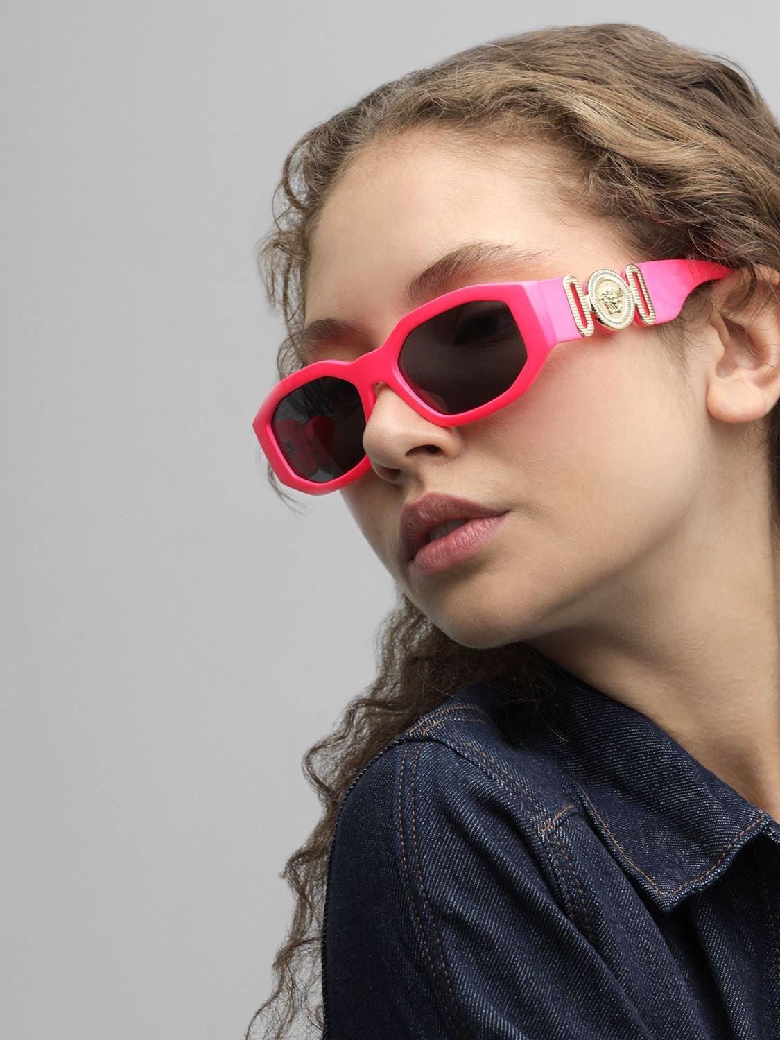 Versace Biggie Squared Sunglasses in Pink | Lyst
