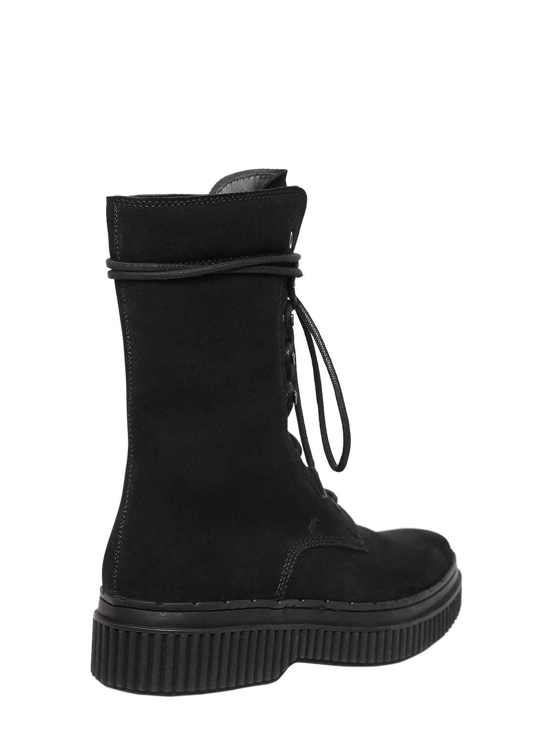 suede combat boots women's