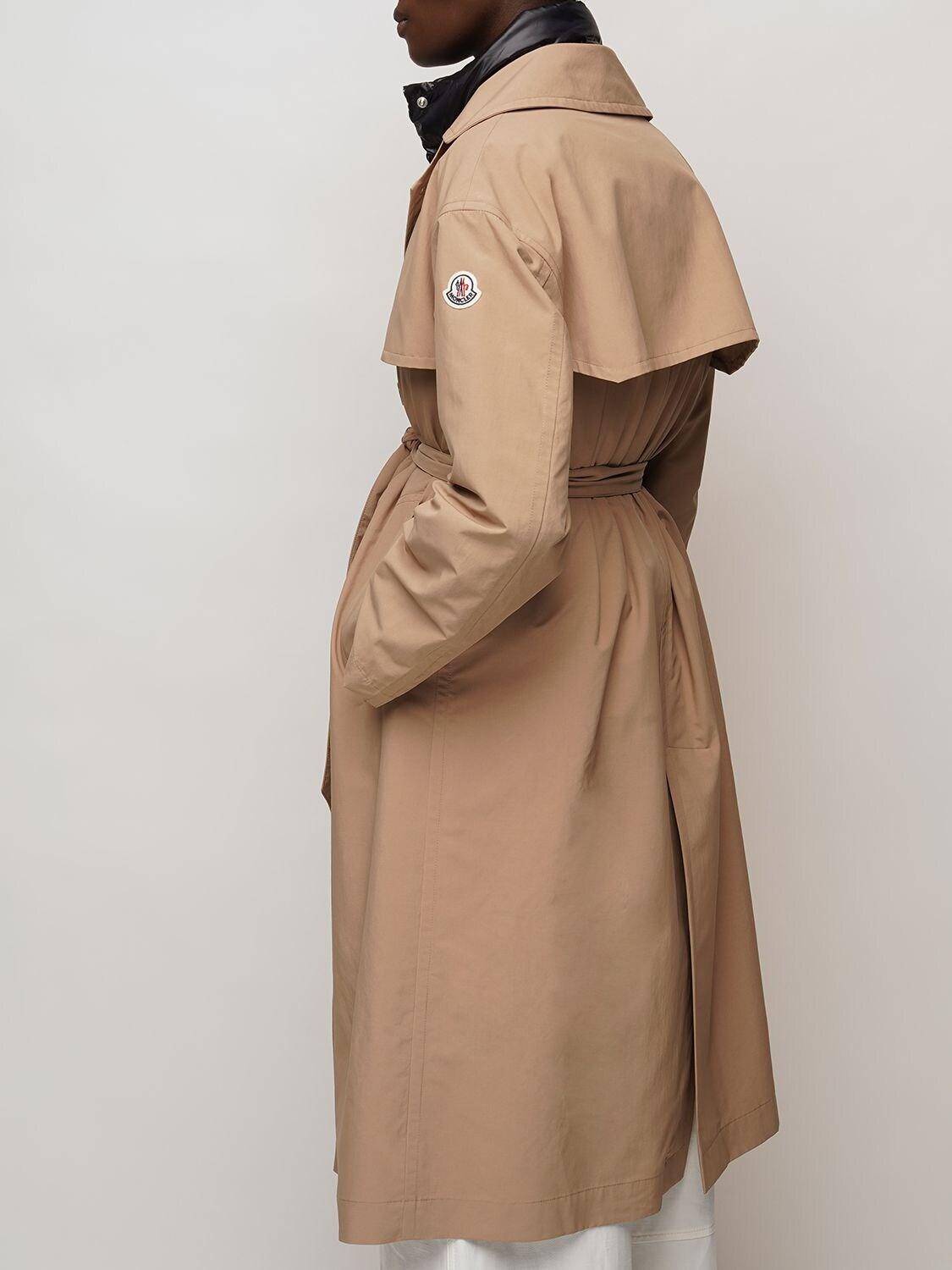 Moncler Stibiden Nylon Long Trench Coat in Natural | Lyst