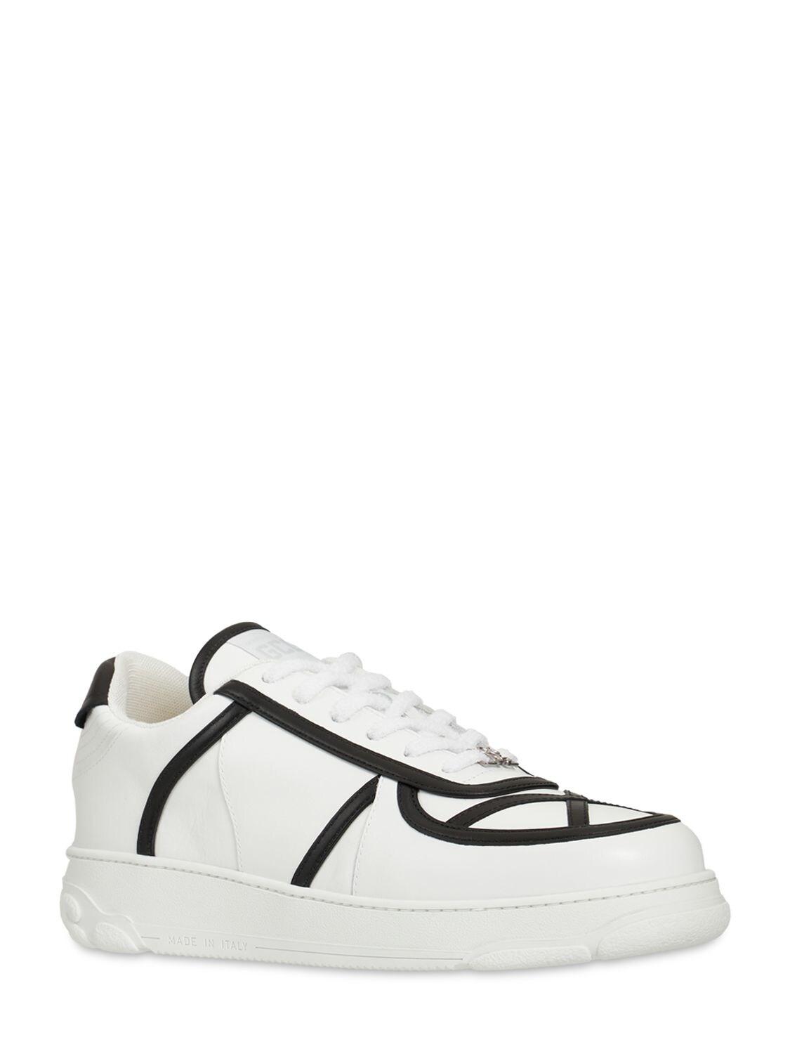 Gcds Nami Bicolor Leather Sneakers in White for Men - Lyst
