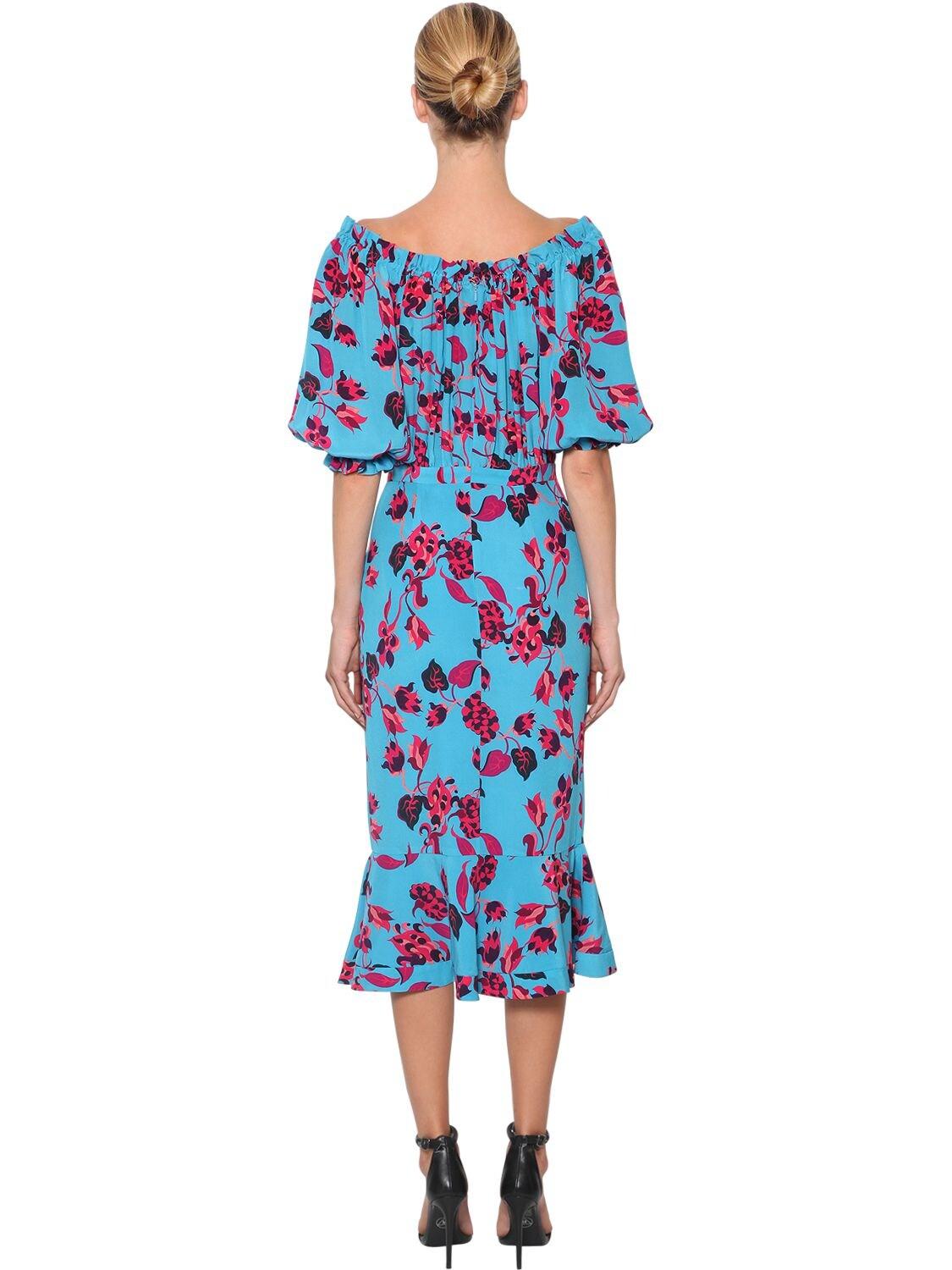Saloni olivia floral midi dress outlet